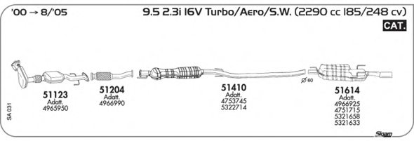 SIGAM SA031 Exhaust System
